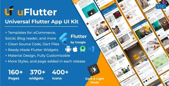 uFlutter v1.3 - Universal Flutter UI Kit - Biggest Kit Widgets & Templates Multipurpose Flutter Apps
