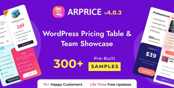ARPrice v4.0.2 - WordPress Pricing Table Plugin