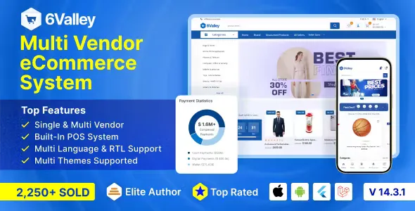 6valley Multi-Vendor E-commerce v13.1 - Complete eCommerce Mobile App, Web and Admin Panel