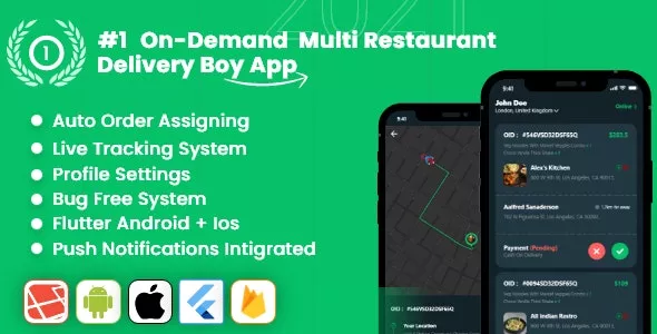 Delivery App v4.0 - Multiple Restaurants Food Ordering Flutter App Mealup