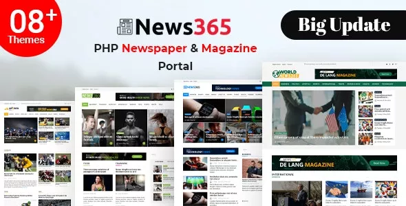 News365 v6.4 - PHP Newspaper Script Magazine Blog with Video Newspaper