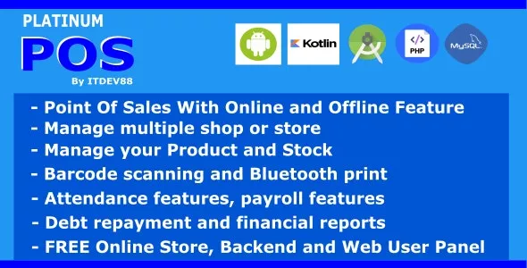Platinum Point Of Sales (POS) v1.0.1 - Complete Package, Android and Online Store with Offline Feature