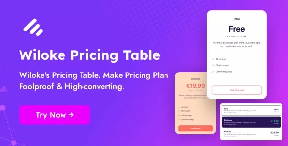 Wiloke Pricing Table Addon For Elementor v1.0.0