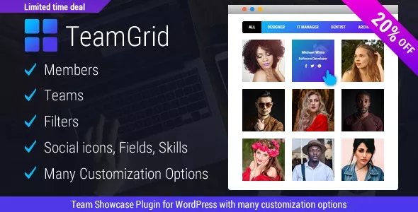 Team Grid v1.3.1 - Team Member Showcase WordPress Plugin & Team Editor
