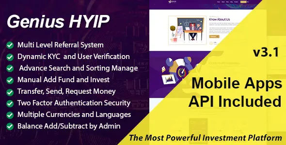 Genius HYIP v2.0 - All in One Investment Platform
