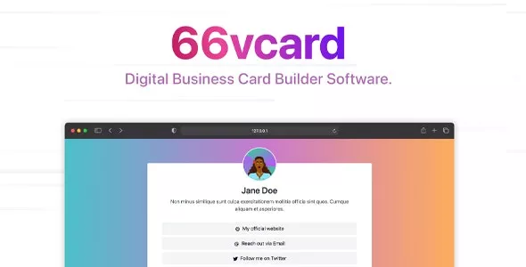 66vcard v9.0.0 - Digital Business Card Builder (SAAS)