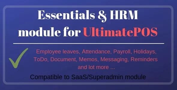 Essentials & HRM (Human Resource Management) v3.1 - Module for UltimatePOS