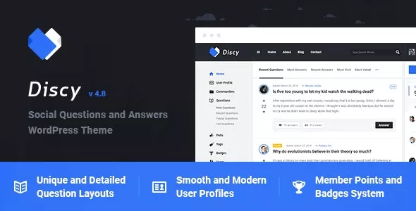 Discy v4.8.1 – Social Questions and Answers WordPress Theme