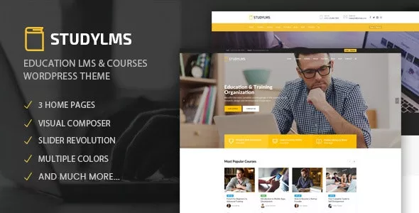Studylms v1.25 - Education LMS & Courses WordPress Theme
