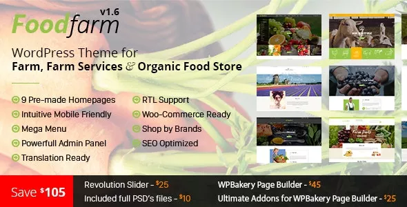 FoodFarm v1.8.8 - WordPress Theme for Farm, Farm Services and Organic Food Store