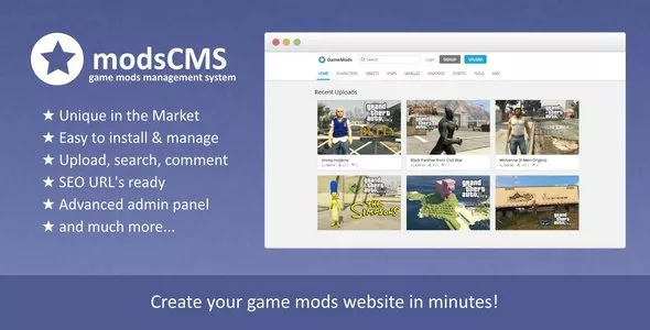 ModsCMS v1.1 - Game Mods PHP Script