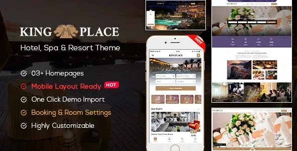 KingPlace v1.2.10 - Hotel Booking, Spa & Resort WordPress Theme (Mobile Layout Ready)