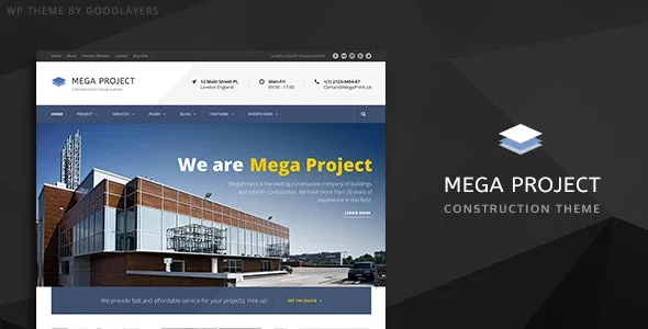 Mega Project v1.3.4 – Construction WordPress Theme