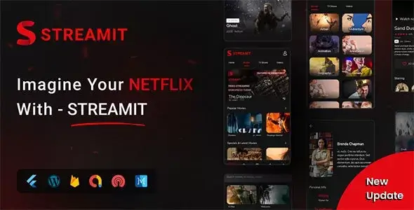 Streamit v5.0 - Movie, TV Show, Video Streaming Flutter App with WordPress Backend