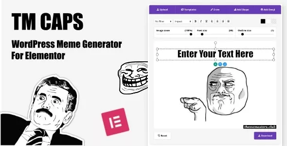 TM CAPS v1.2 - WordPress Meme Generator for Elementor