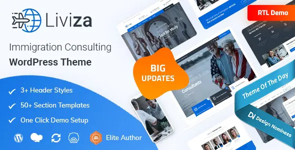 Liviza v3.0 - Immigration Consulting WordPress Theme