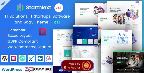 StartNext v4.9 - Elementor IT & Business Startup WordPress Theme