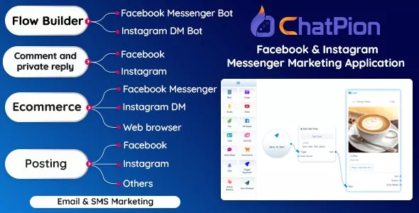 ChatPion v8.2.3 - Facebook & Instagram Chatbot,eCommerce,SMS/Email & Social Media Marketing Platform (SaaS)
