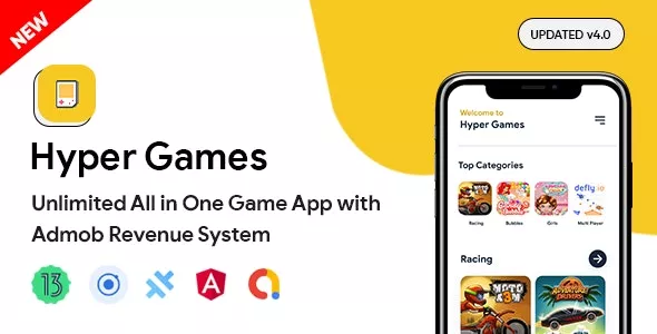 Hyper Games v2.0.1 - All in One Game App, AdMob, Unlimited Games, Android + iOS
