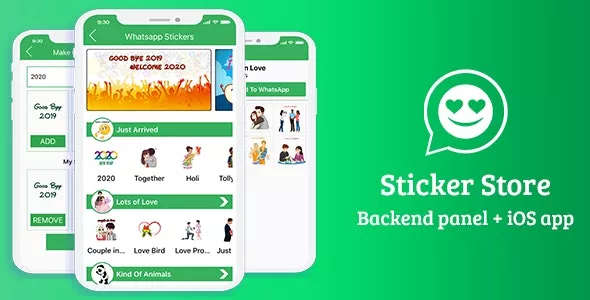Sticker for Whatsapp v2.1 - Animated Sticker App for iOS (Admin Panel + iOS App + Web API + Database)