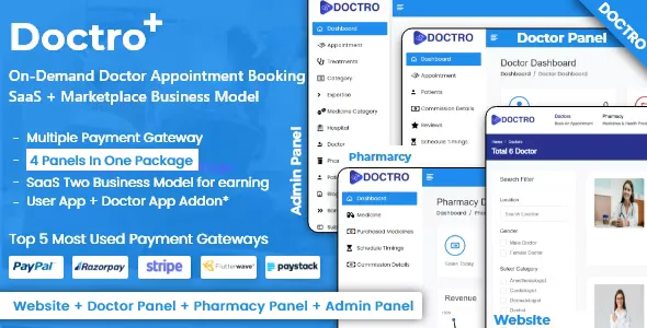 Doctro - On-Demand Doctor Appointment Booking SaaS Marketplace Business Model