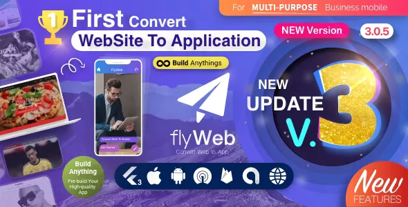 FlyWeb for Web to App Convertor Flutter + Admin Panel v3.0.1
