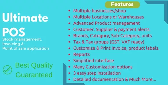 Ultimate POS v5.0.2 - Best ERP, Stock Management, Point of Sale & Invoicing Application