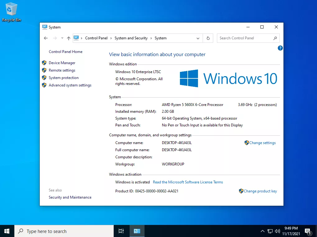 Windows 10 Enterprise LTSC 2021 Mới Nhất
