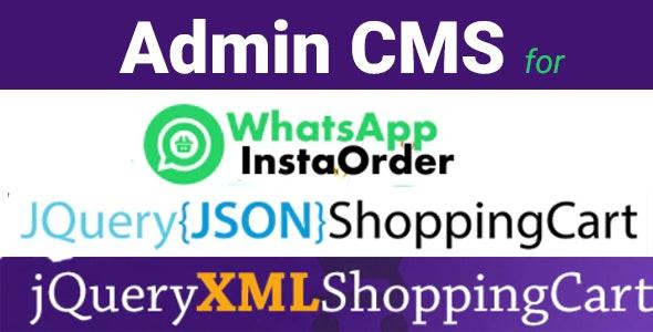 Admin CMS for WhatsApp Insta Order - jQuery JSON Store Shop - jQuery XML Store Shop v1.0.4