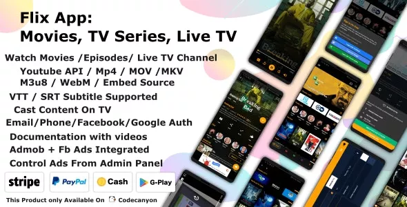 Flix App Movies v4.1 - TV Series, Live TV, Channels, TV Cast