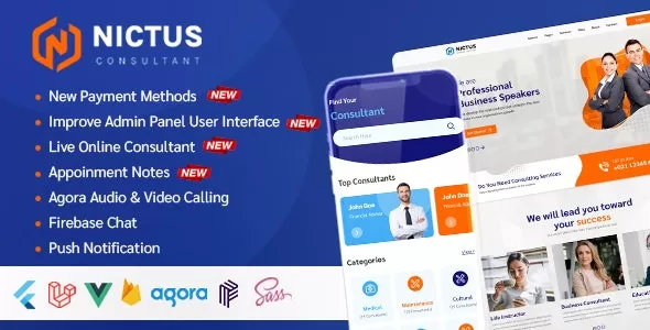 Nictus Consultation v1.1.0 - Complete Online Appointment Booking Solution with Flutter Mobile App & Laravel