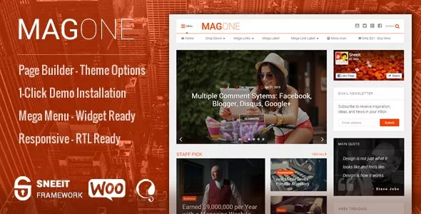MagOne v8.2 - Responsive Magazine & News WordPress Theme