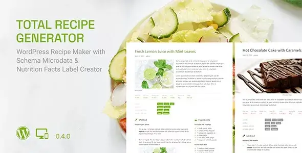 Total Recipe Generator v0.4.0 - WordPress Recipe Maker with Schema and Nutrition Facts (Gutenberg Block)