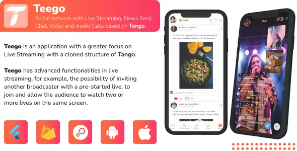 Teego (iOS and Android) - Live Streaming with up to 4 participants, Feed, Paid Calls and Payouts