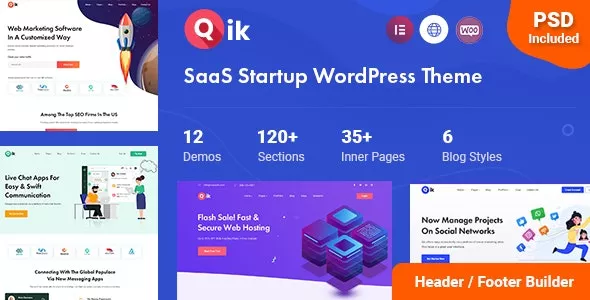 Qik v1.0.3 - SaaS Startup WordPress Theme