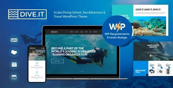DiveIt v1.3.4 –  Scuba Diving School, Sea Adventure & Travel WordPress Theme