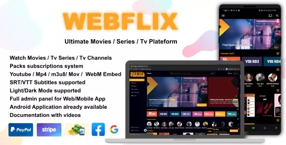 WebFlix v1.5 - Movies - TV Series - Live TV Channels - Subscription
