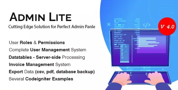 Admin Lite v4.0 - PHP Admin Panel + User Management