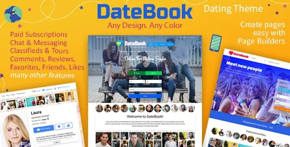 DateBook v4.6.5 - Dating WordPress Theme