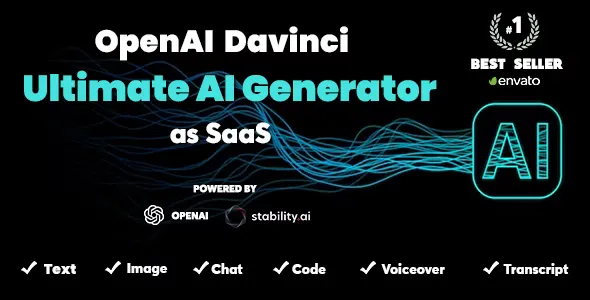 OpenAI Davinci v2.7 - AI Writing Assistant and Content Creator as SaaS