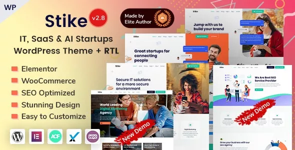 Stike v2.8 - Technology & SEO IT Startup WordPress Theme
