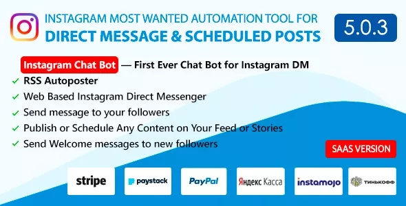DM Pilot v5.0.3 - Instagram Chat Bot, Web Direct Messenger & Scheduled Posts