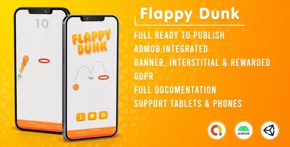 Flappy Dunk v1.0 (Admob + GDPR + Unity)