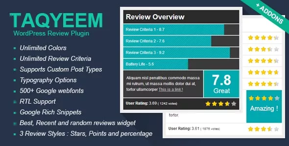 Taqyeem v2.6.5 - WordPress Review Plugin