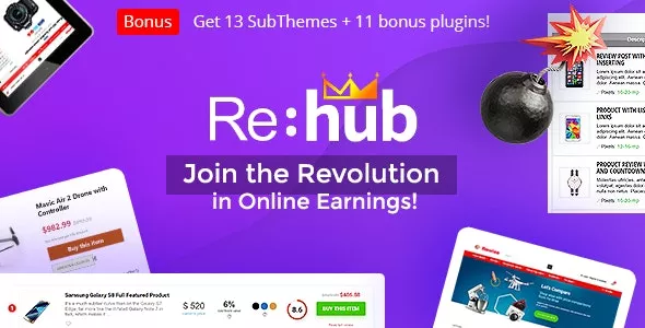 REHub v17.4.1 – Price Comparison, Multi Vendor Marketplace for WordPress, Affiliate Marketing, Review Theme