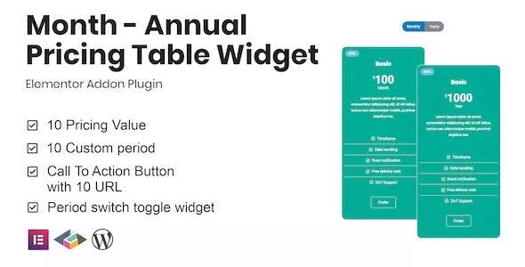 Month v1.2.3 - Annual Pricing Table Widget for Elementor
