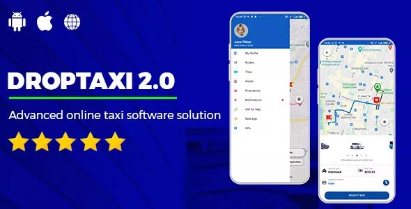 Droptaxi v2.0 - White Label Taxi App Software Script