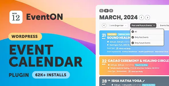 EventOn v4.1.1 - WordPress Virtual Event Calendar Plugin + Addons
