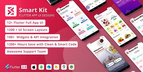 SmartKit v3.0.3 - Flutter 2.0 Full UI kit, UI Component, Flutter Material Widget, Integration