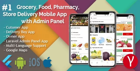 Grocery, Food, Pharmacy, Store Delivery Mobile App with Admin Panel v2.1.1